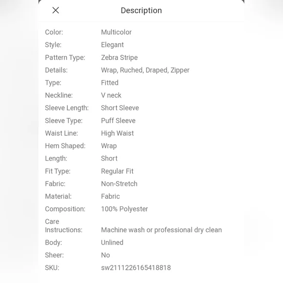 Women's Zebra Stripe Print Surplice Neck Draped Puff Sleeve Dress - Picture 6 of 7